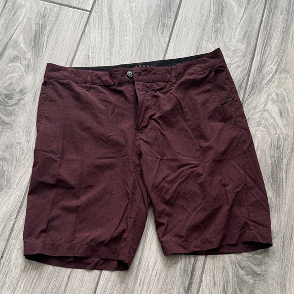 Nitrous Black Other - Tilly’s Nitros Men's Burgundy Lightweight Zip Front Shorts Size 36